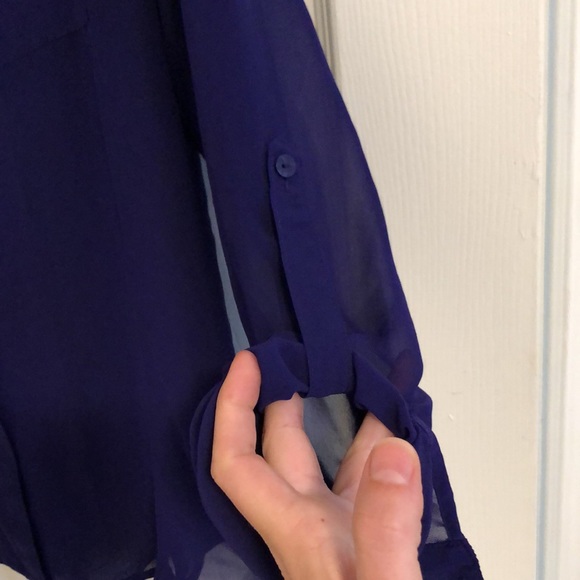 Sheet purple button-up, long sleeve. - Picture 2 of 5